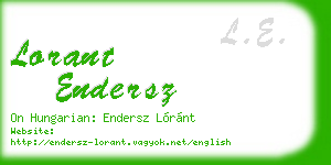 lorant endersz business card